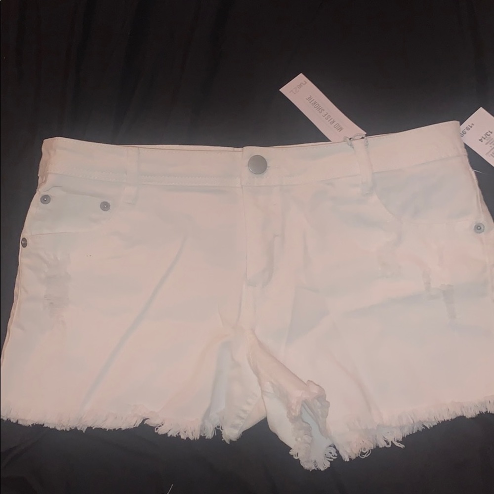 White denim shorts